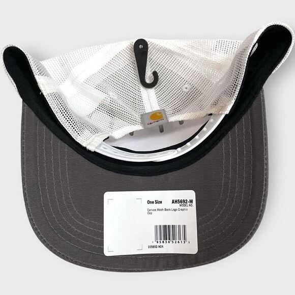 Carhartt 105692 Mesh-Back Logo Graphic Black White Cap Mens size One Size - Picture 4 of 7